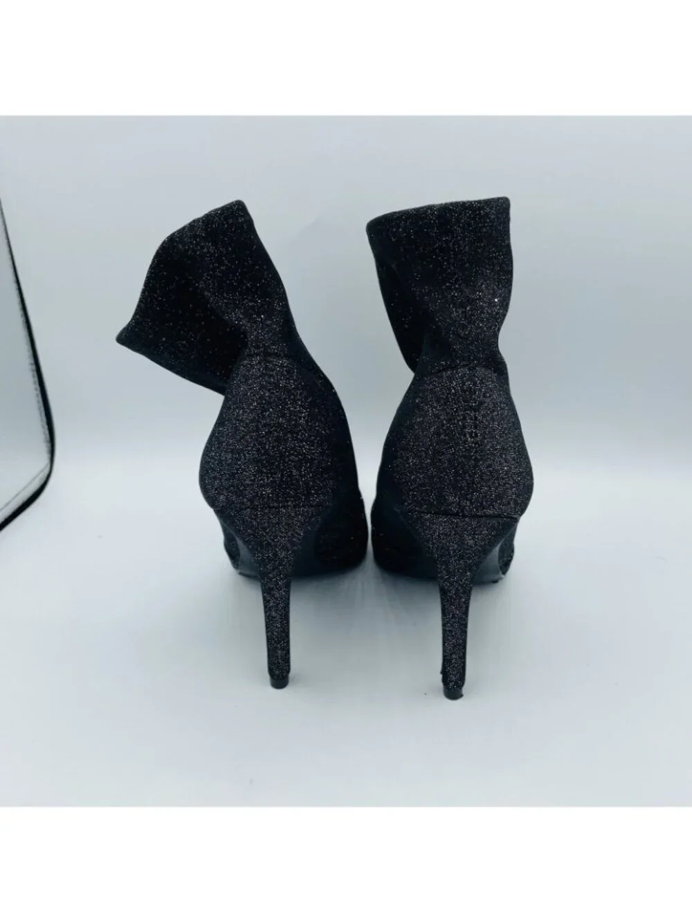 Baash Shoes Womens Size 7 Black Shiny Sparkly Glitter Ankle Booties Heels